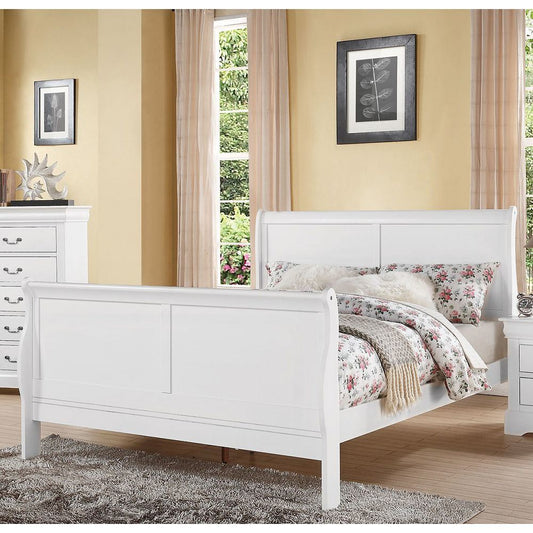 ACME Louis Philippe III Eastern King Bed in White 24497EK - Divine Heart L.A.