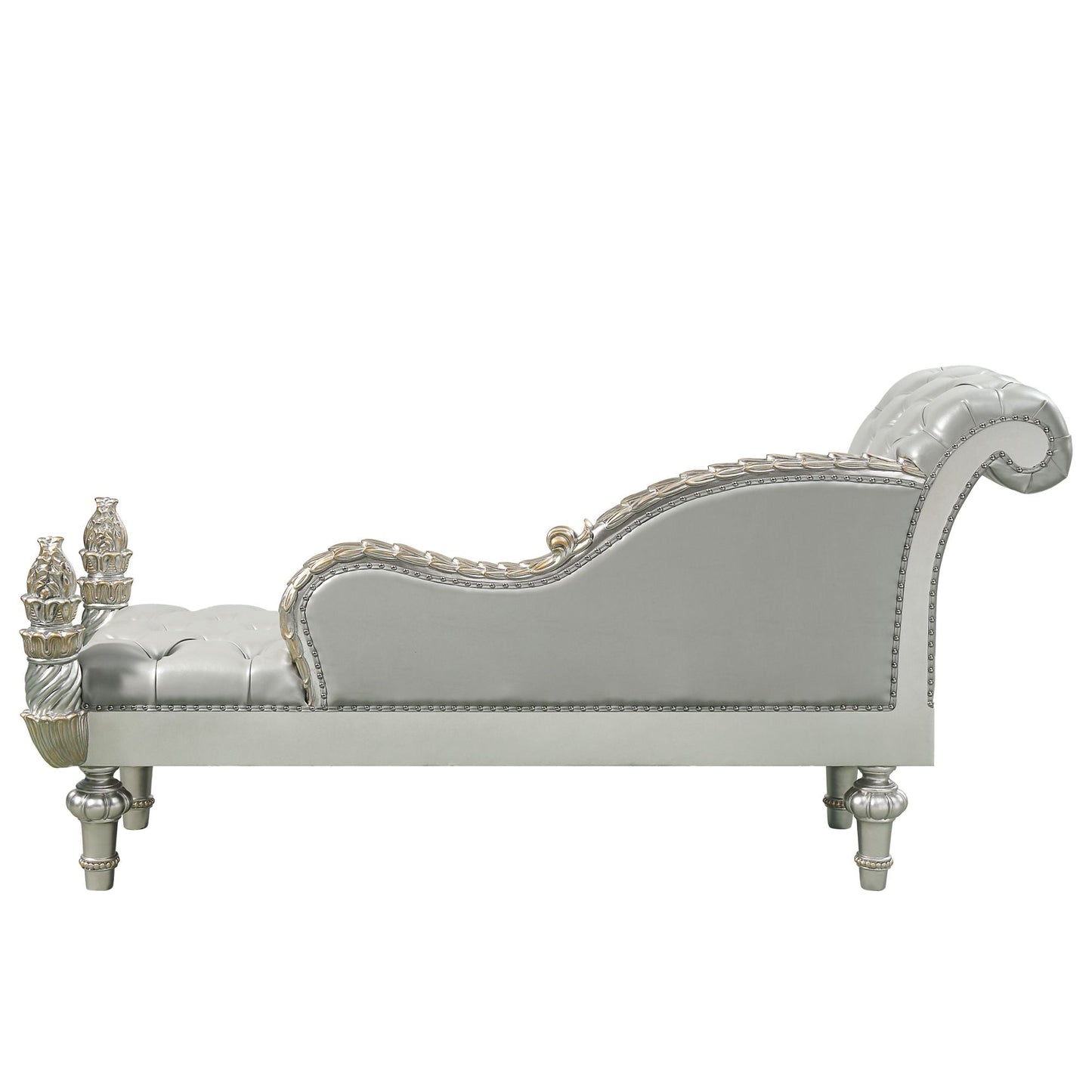 ACME Sandoval BENCH Beige PU & Champagne Finish BD01492 - Divine Heart L.A.