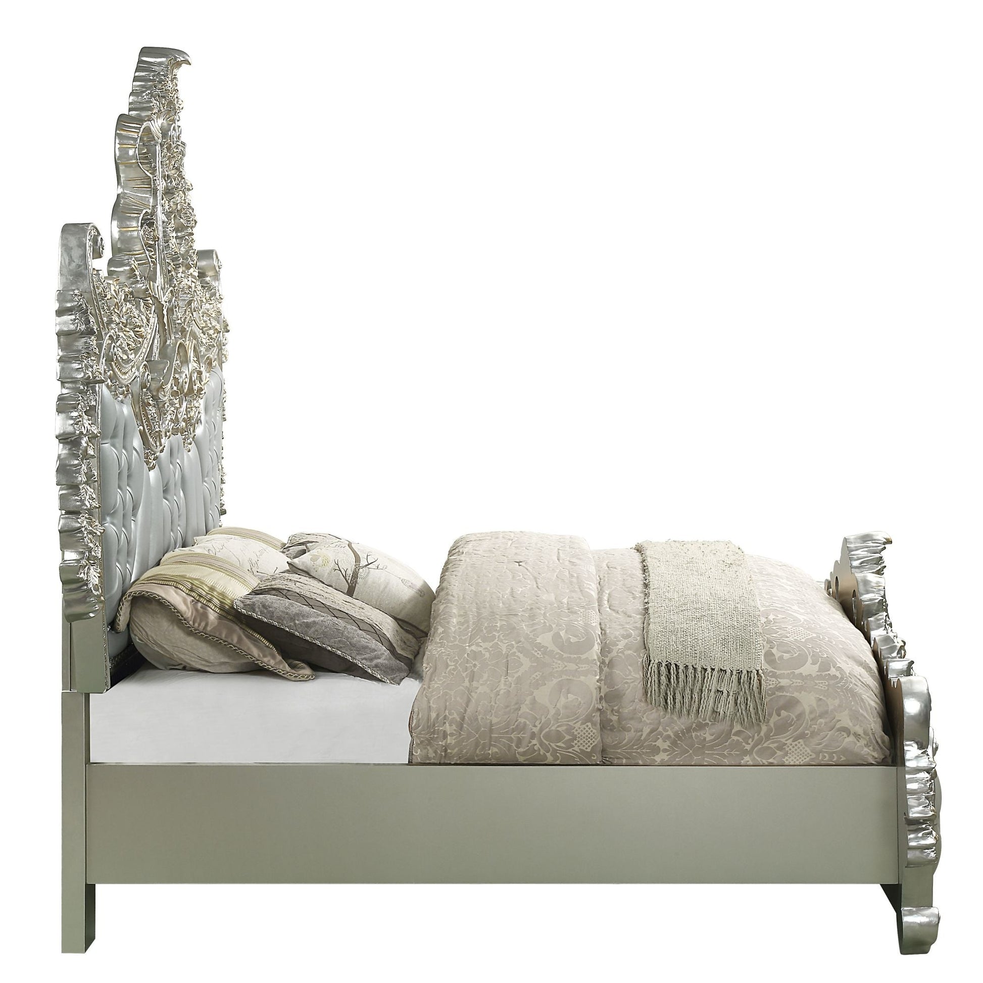 ACME Sandoval EK BED Beige PU & Champagne Finish BD01487EK - Divine Heart L.A.