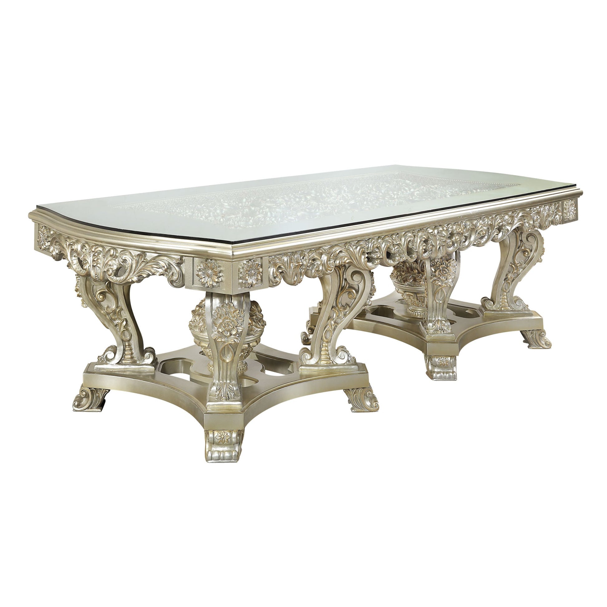 ACME Sorina DINING TABLE Antique Gold Finish DN01208 - Divine Heart L.A.