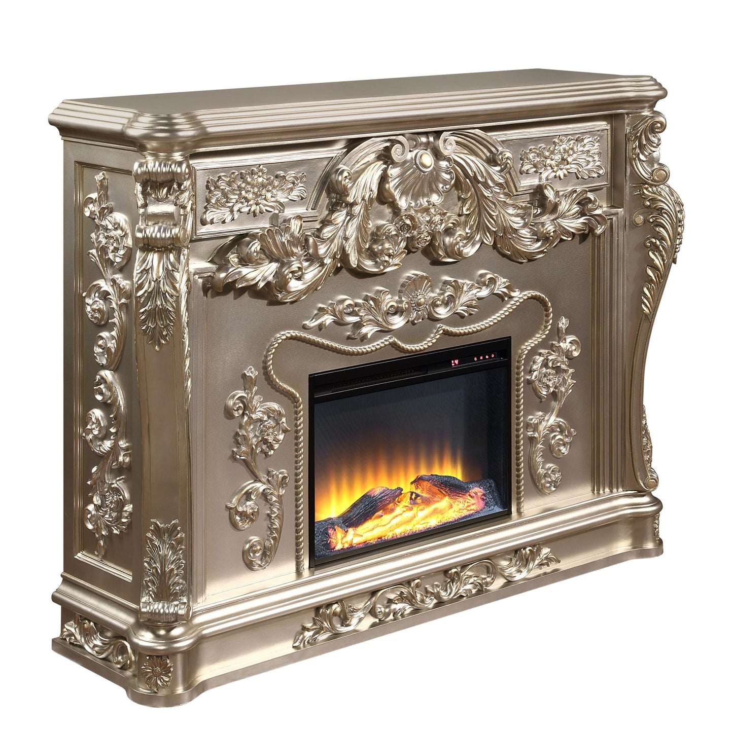 ACME Sorina FIREPLACE Silver & Gold Finish AC01619 - Divine Heart L.A.