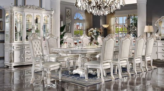 ACME Vendom Dining Table w/Double Pedestal, Antique Pearl Finish DN01346 - Divine Heart L.A.