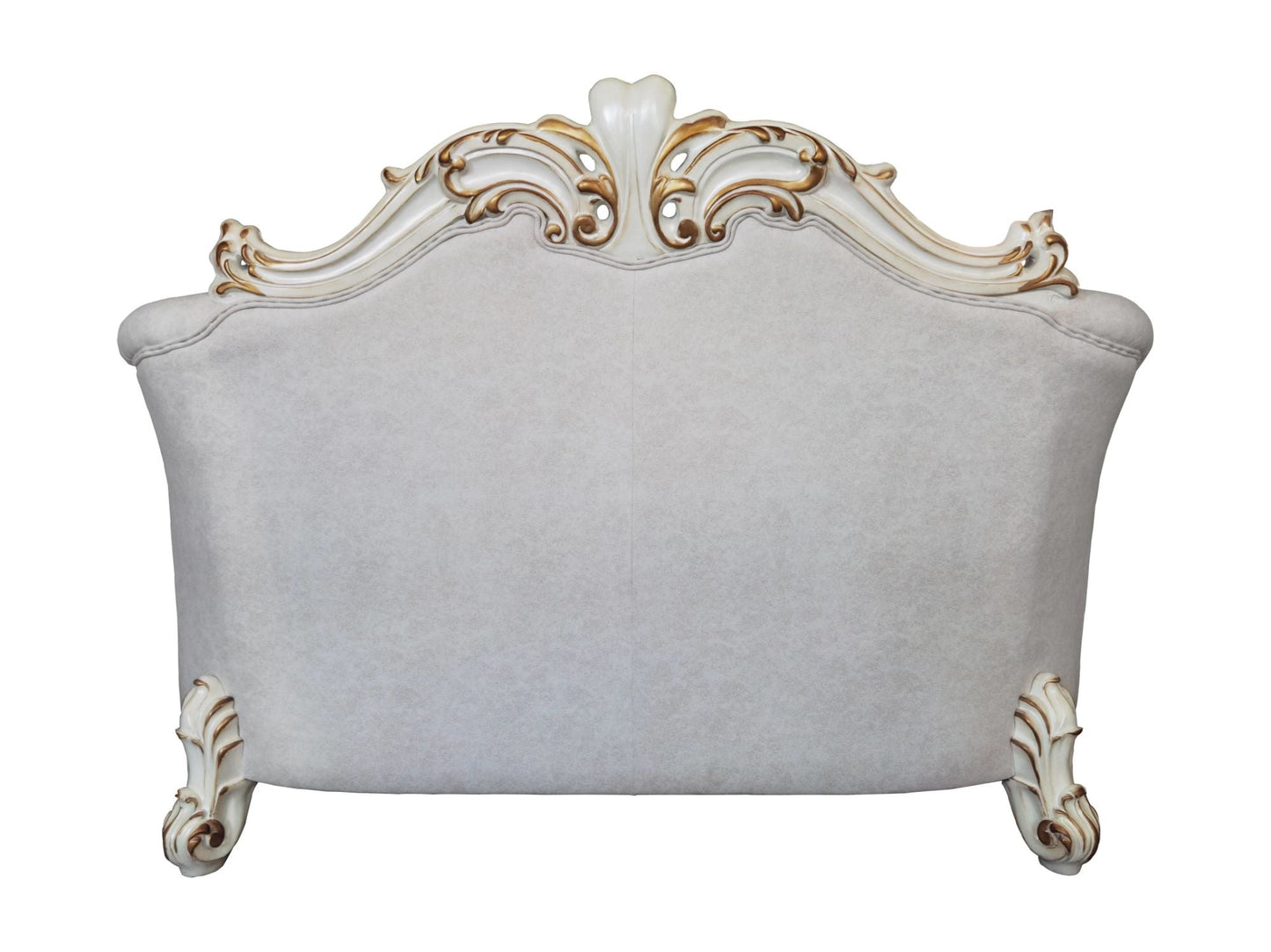 ACME Vendom II Loveseat w/4 Pillows, Two Tone Ivory Fabric & Antique Pearl Finsih LV01330 - Divine Heart L.A.