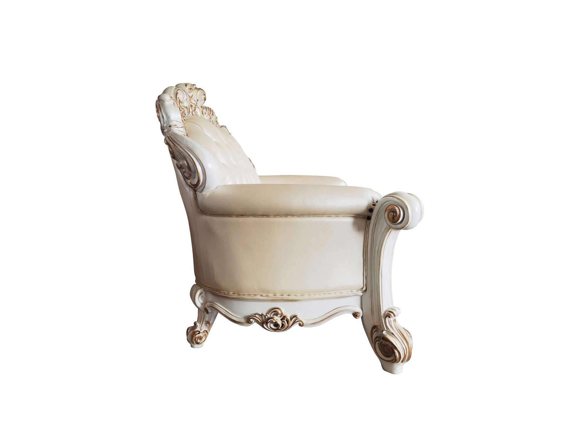 ACME Vendom Loveseat w/3 Pillows, Champagne PU & Antique Pearl Finsih LV01325 - Divine Heart L.A.