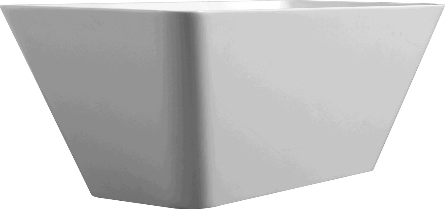 Acrylic Freestanding Bathtub Contemporary Soaking White Tub with Brushed Nickel Overflow and Drain, cUPC Certified - 59*29.52 23A01-60 - Divine Heart L.A.