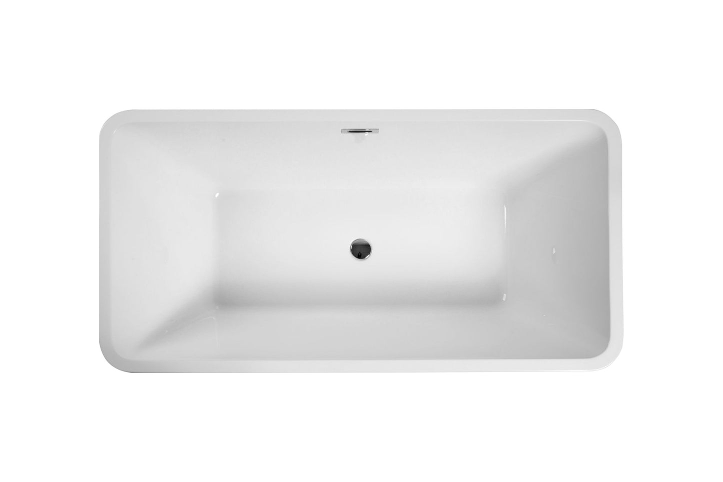 Acrylic Freestanding Bathtub Contemporary Soaking White Tub with Brushed Nickel Overflow and Drain, cUPC Certified - 59*29.52 23A01-60 - Divine Heart L.A.