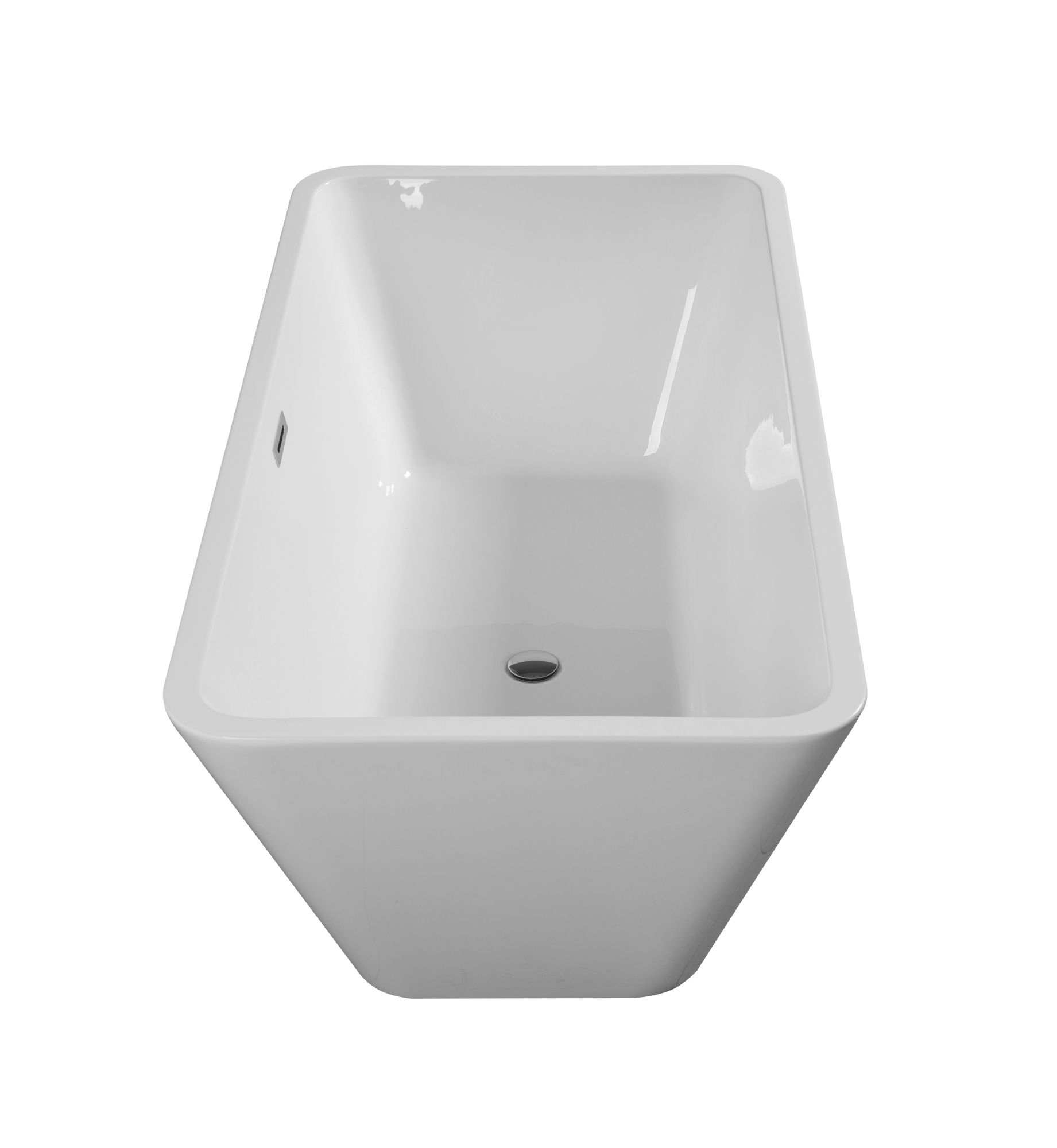 Acrylic Freestanding Bathtub Contemporary Soaking White Tub with Brushed Nickel Overflow and Drain, cUPC Certified - 59*29.52 23A01-60 - Divine Heart L.A.