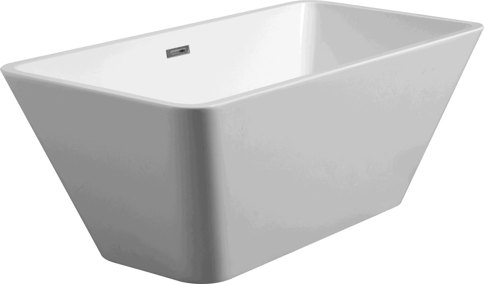 Acrylic Freestanding Bathtub Contemporary Soaking White Tub with Brushed Nickel Overflow and Drain, cUPC Certified - 59*29.52 23A01-60 - Divine Heart L.A.