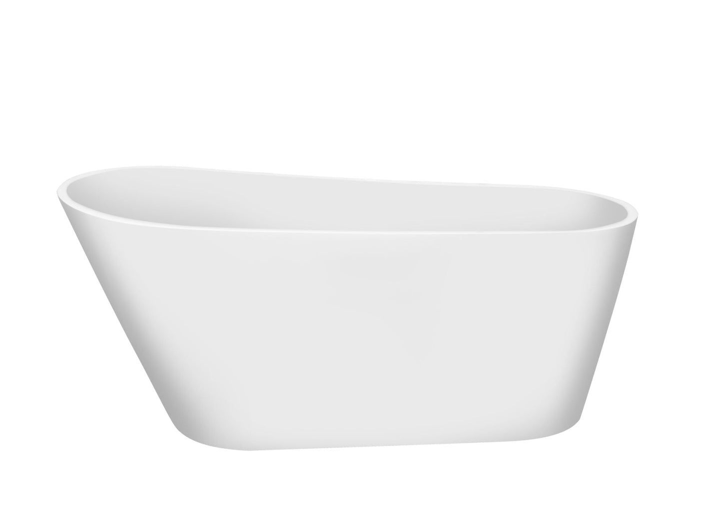 Acrylic Freestanding Bathtub with Bottom Anti - Slip Feature - Contemporary Soaking Tub with Brushed Nickel Overflow and Drain, High - Gloss White Finish, cUPC Certified - 59*30.75 23A14 - 60 - Divine Heart L.A.