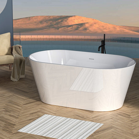 Acrylic Freestanding Soaking Bathtub - 54'' - white - Divine Heart L.A.