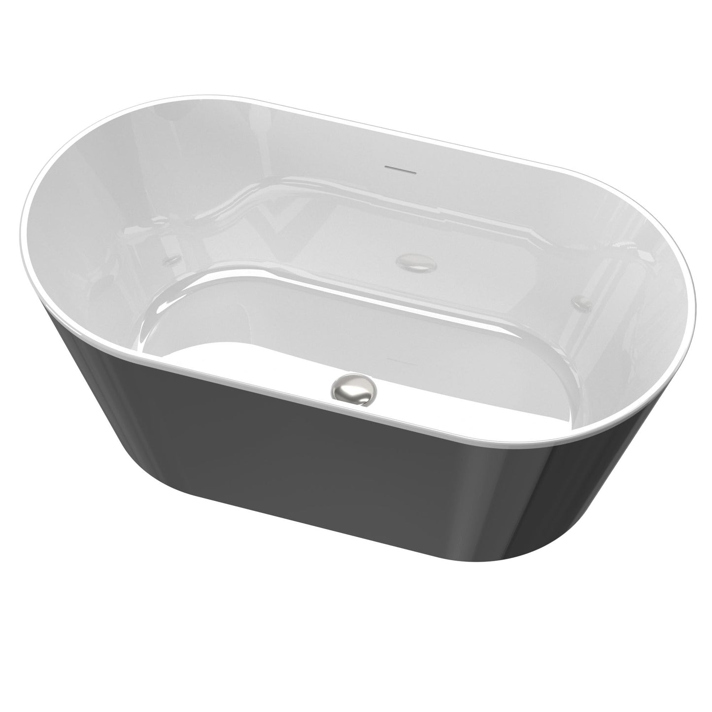 Acrylic Freestanding Soaking Bathtub - 60'' - black - Divine Heart L.A.