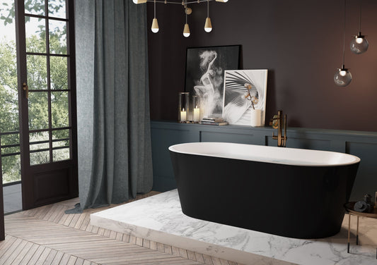 Acrylic Freestanding Soaking Bathtub - 60'' - black - Divine Heart L.A.