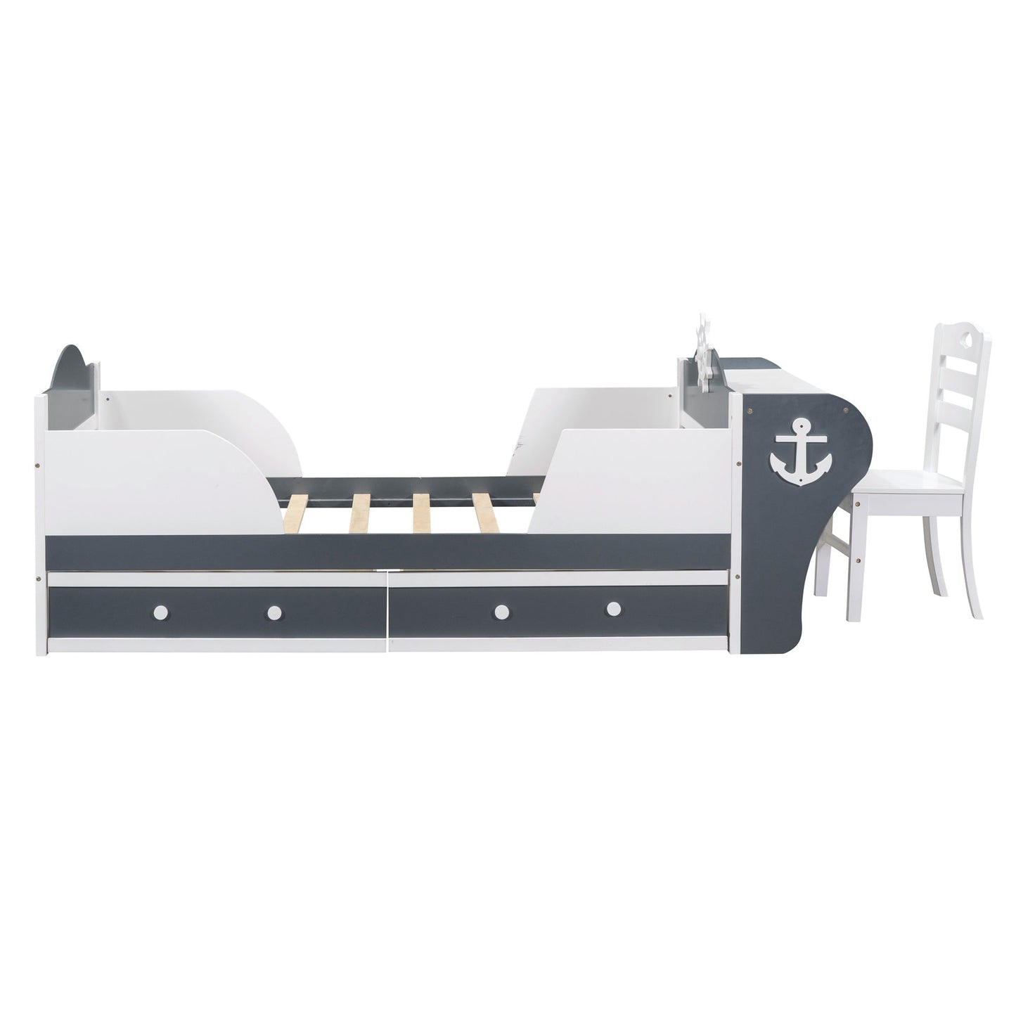 Ahoy Matey! Twin Size Platform Bed with Desk and Chair - Divine Heart L.A.