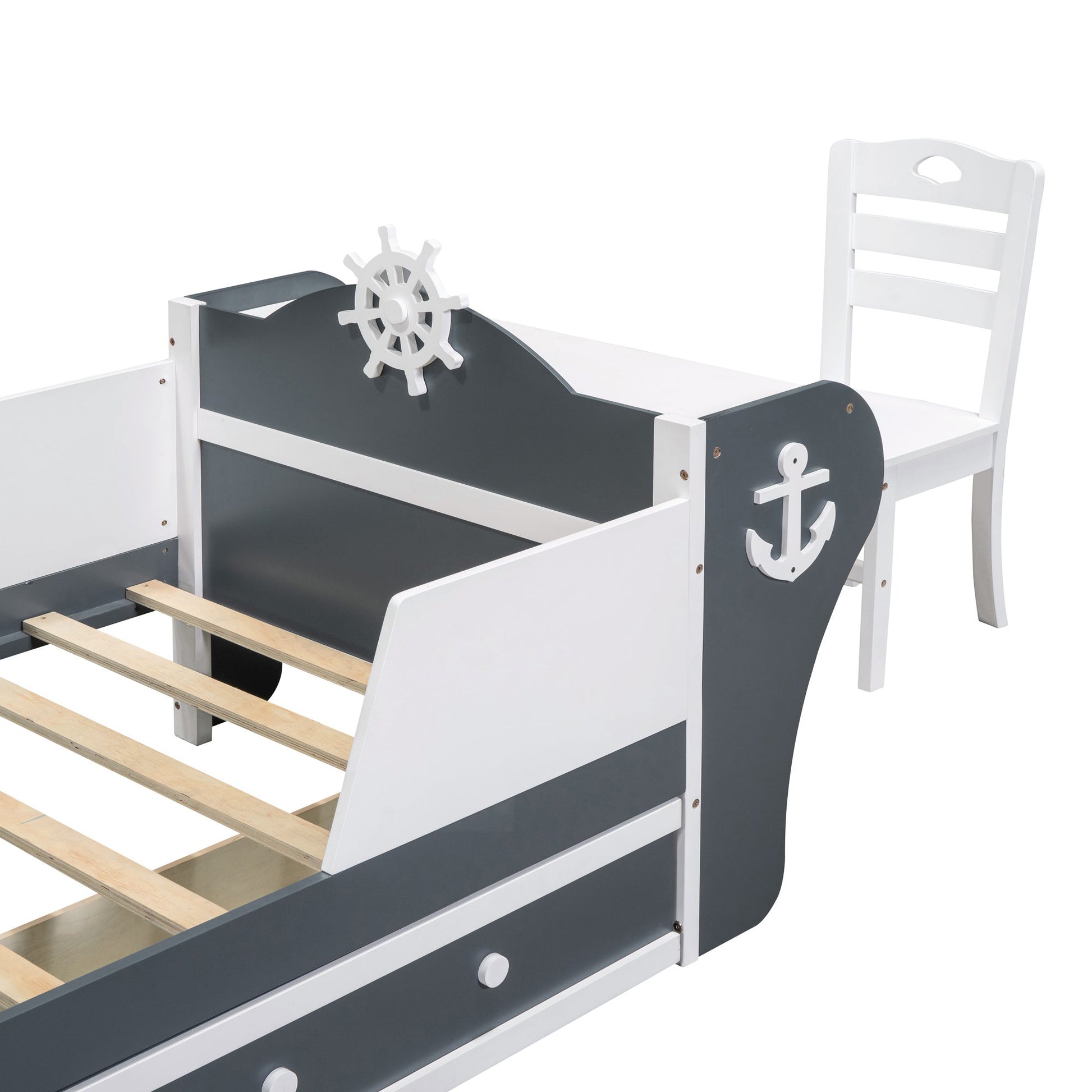 Ahoy Matey! Twin Size Platform Bed with Desk and Chair - Divine Heart L.A.