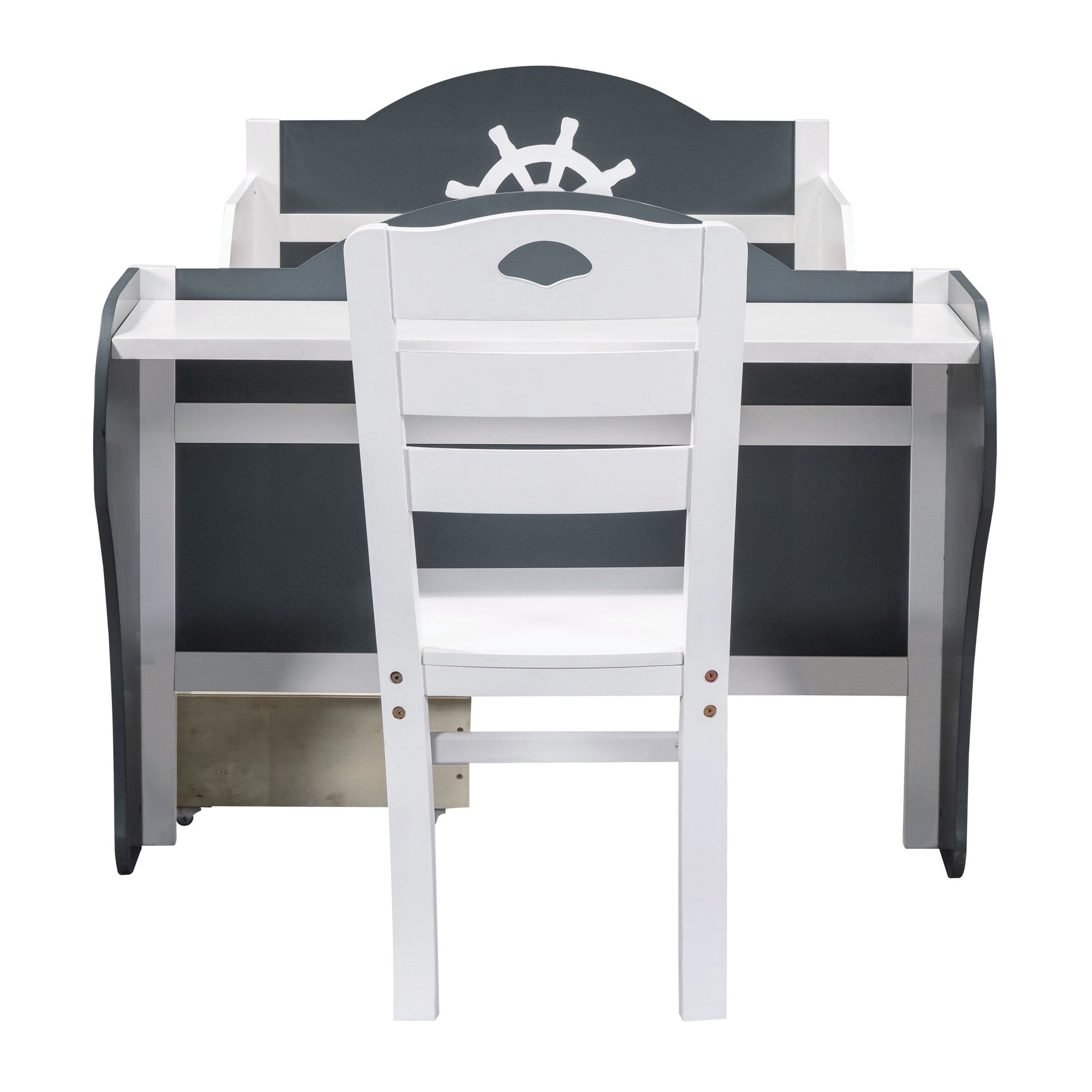 Ahoy Matey! Twin Size Platform Bed with Desk and Chair - Divine Heart L.A.