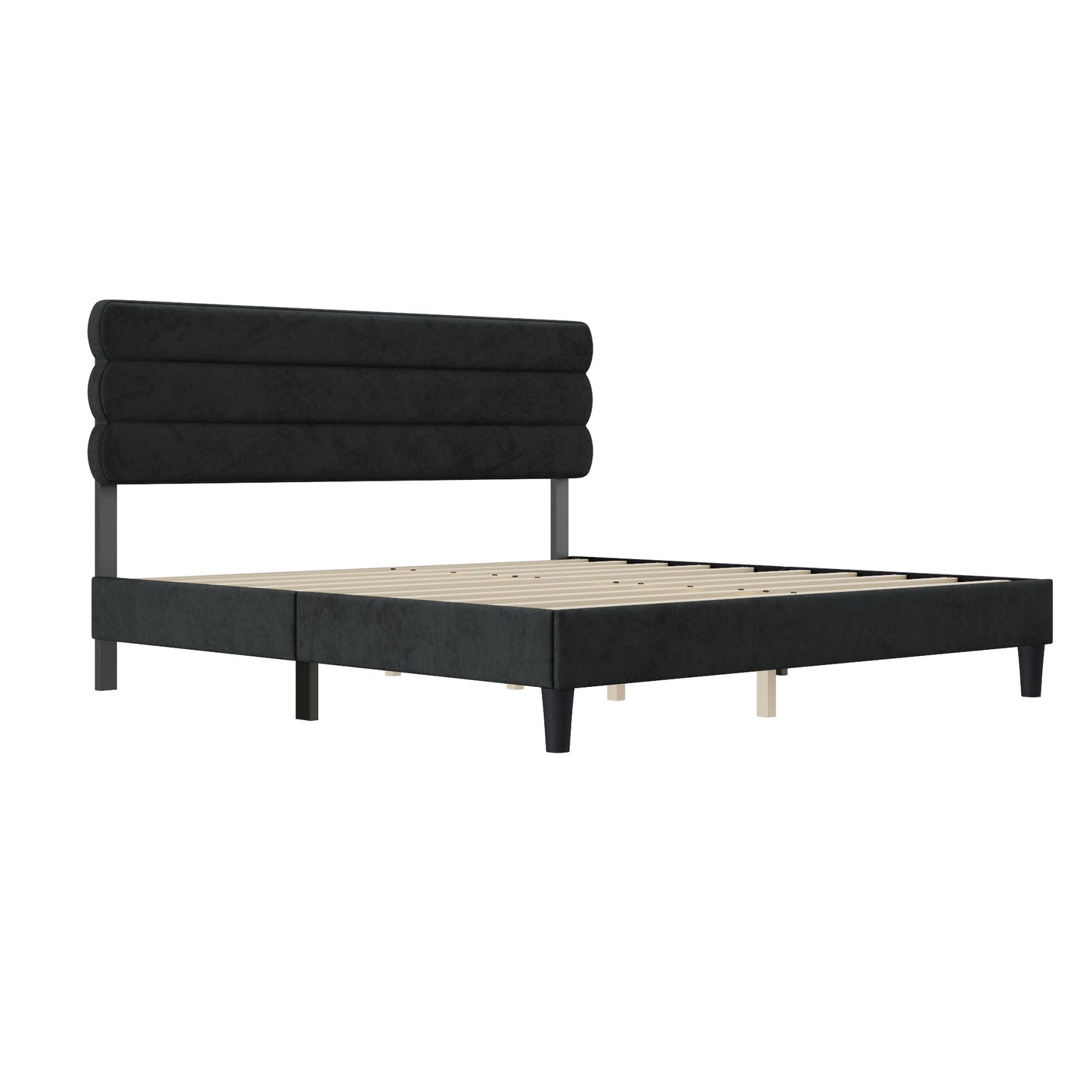 Armandale King Platform Bed with Wooden Slats - Divine Heart L.A.