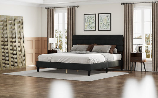 Armandale King Platform Bed with Wooden Slats - Divine Heart L.A.