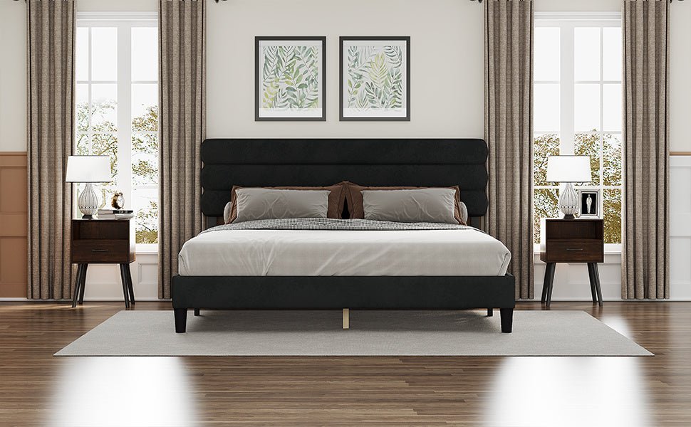 Armandale King Platform Bed with Wooden Slats - Divine Heart L.A.