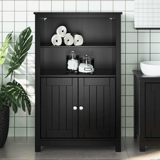 Bathroom Cabinet BERG Black 27.4"x13.4"x43.3" Solid Wood Pine - Divine Heart L.A.