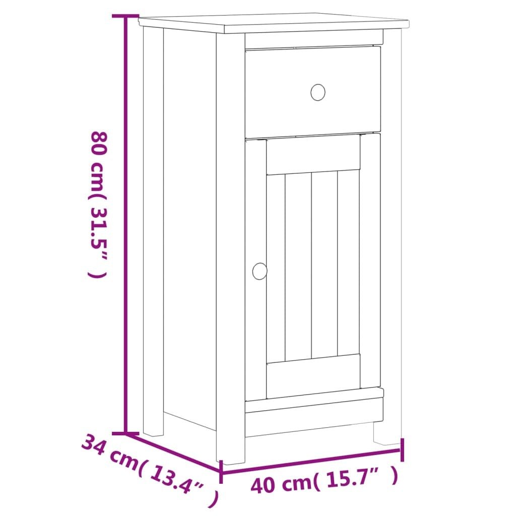 Bathroom Cabinet BERG White 15.7"x13.4"x31.5" Solid Wood Pine - Divine Heart L.A.