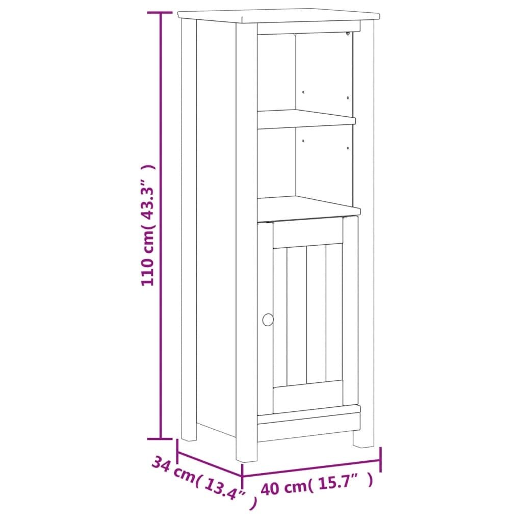 Bathroom Cabinet BERG White 15.7"x13.4"x43.3" Solid Wood Pine - Divine Heart L.A.