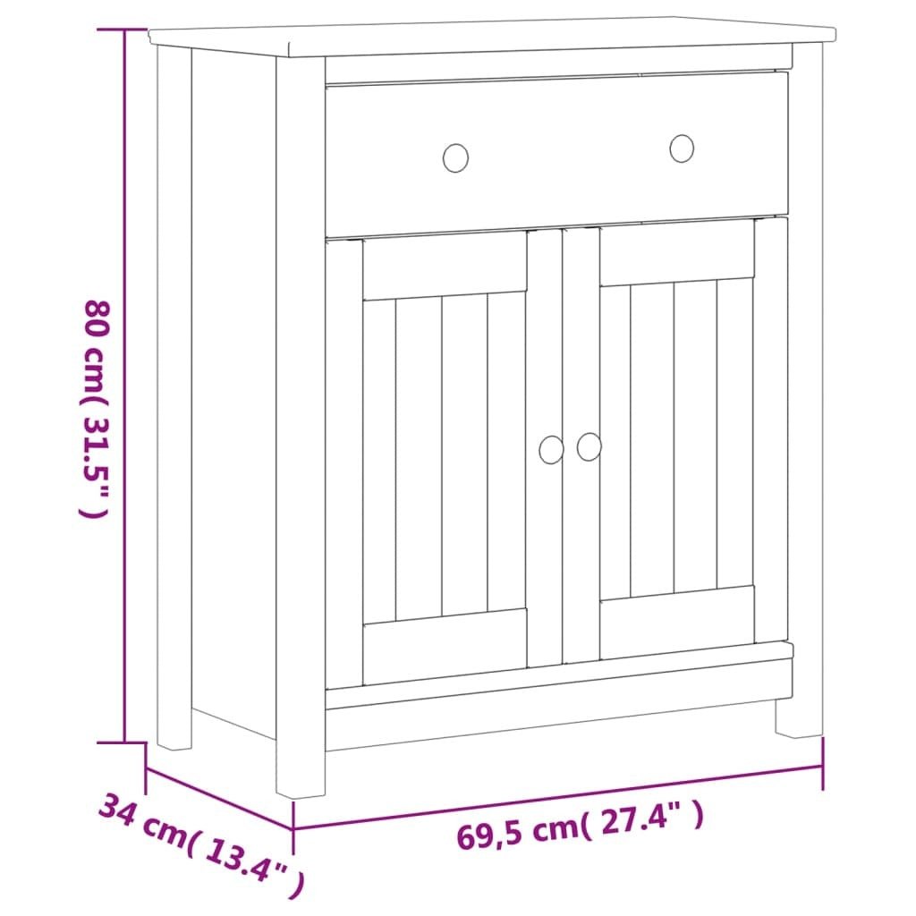 Bathroom Cabinet BERG White 27.4"x13.4"x31.5" Solid Wood Pine - Divine Heart L.A.