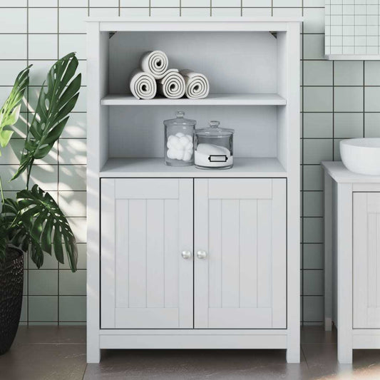 Bathroom Cabinet BERG White 27.4"x13.4"x43.3" Solid Wood Pine - Divine Heart L.A.