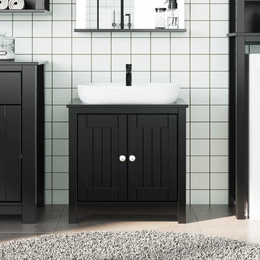 Bathroom Sink Cabinet BERG Black 23.6"x13.4"x23.2" Solid Wood Pine - Divine Heart L.A.