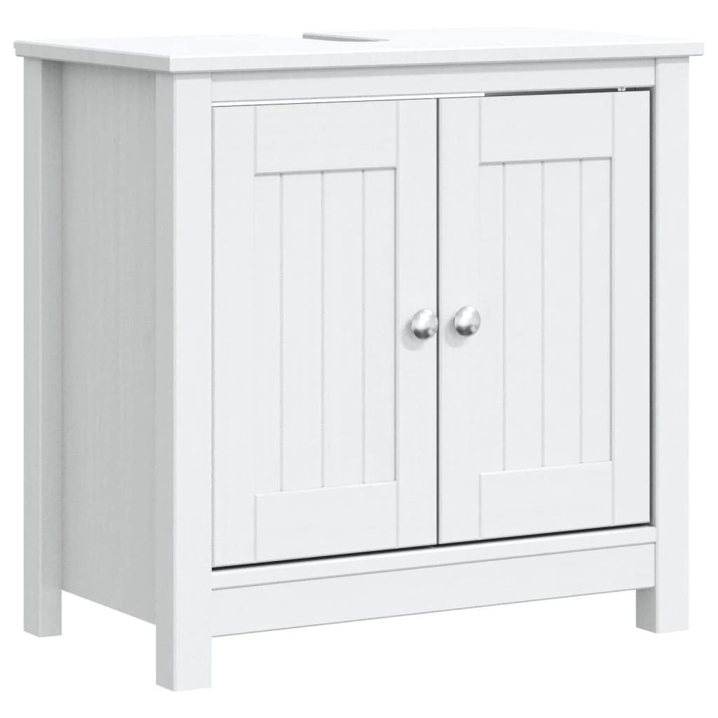 Bathroom Sink Cabinet BERG White 23.6"x13.4"x23.2" Solid Wood Pine - Divine Heart L.A.