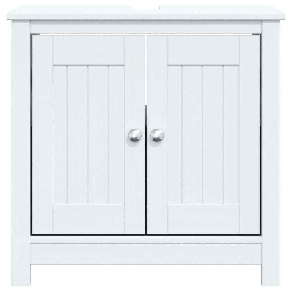 Bathroom Sink Cabinet BERG White 23.6"x13.4"x23.2" Solid Wood Pine - Divine Heart L.A.