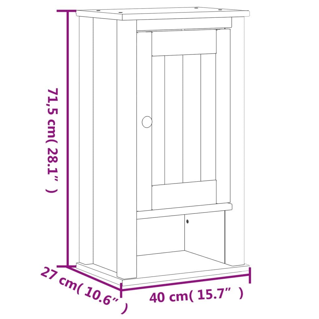 Bathroom Wall Cabinet BERG White 15.7"x10.6"x28.1" Solid Wood Pine - Divine Heart L.A.