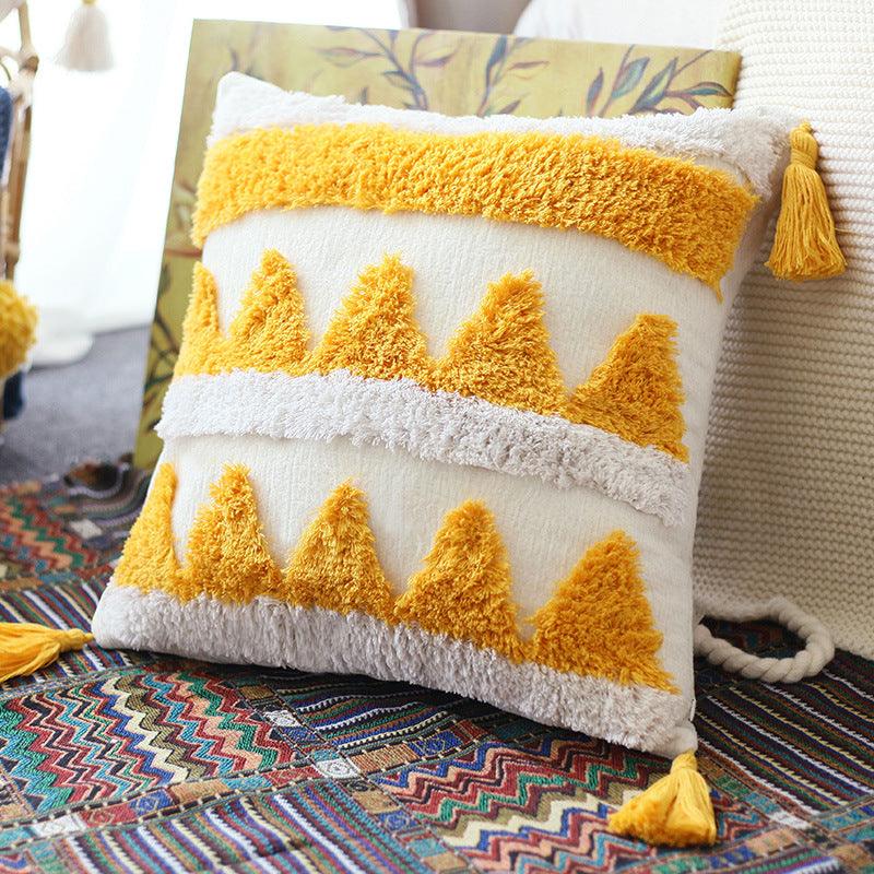 Be Sunny Textured Geometric Throw Pillow Cover - Divine Heart L.A.