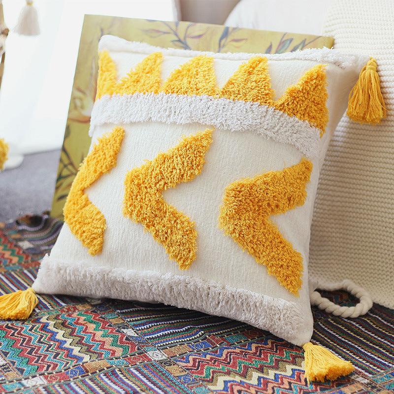 Be Sunny Textured Geometric Throw Pillow Cover - Divine Heart L.A.