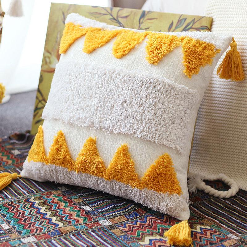 Be Sunny Textured Geometric Throw Pillow Cover - Divine Heart L.A.