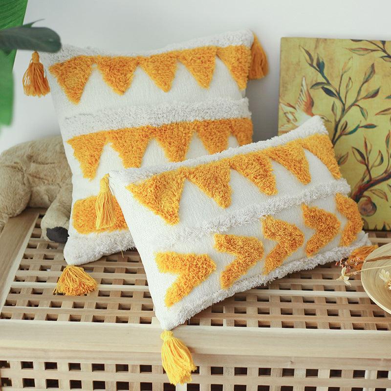 Be Sunny Textured Geometric Throw Pillow Cover - Divine Heart L.A.