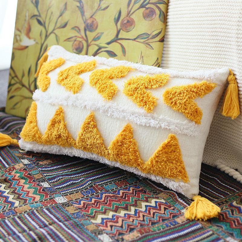 Be Sunny Textured Geometric Throw Pillow Cover - Divine Heart L.A.