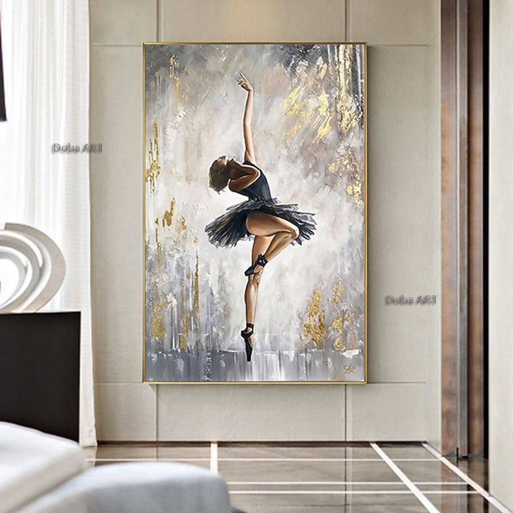 Bella Ballerina Hand Painted Abstract on Canvas - Divine Heart L.A.