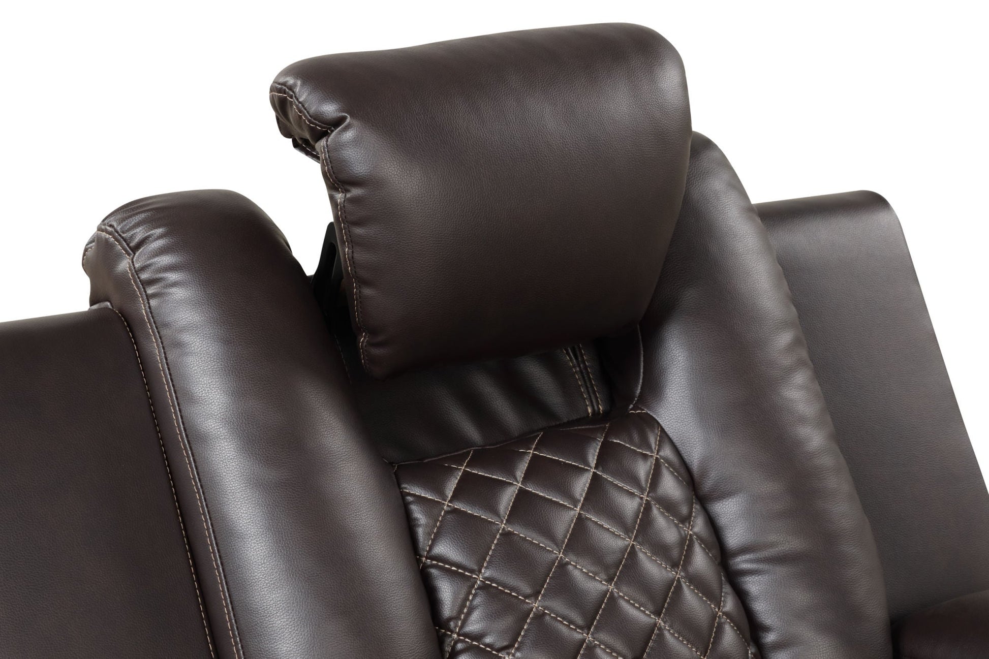 Benz LED & Power Reclining 2 Pc Set Made With Faux Leather in Brown - Divine Heart L.A.