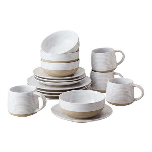 Better Homes & Gardens- Abott White Round Stoneware 16-Piece Dinnerware Set - Divine Heart L.A.