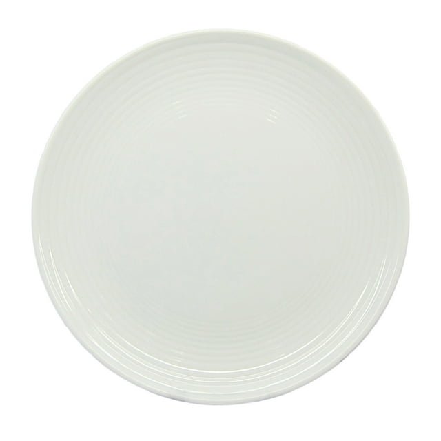 Better Homes & Gardens Porcelain Round Ribbed Salad Plates, White, Set of 12 - Divine Heart L.A.