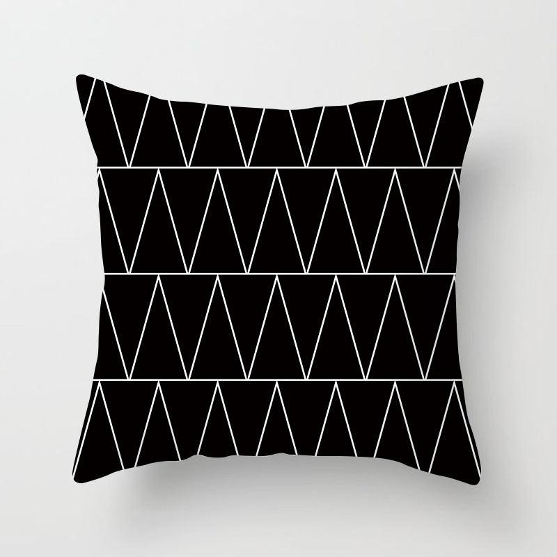 Black and White Geometric Throw Pillow Cover - Divine Heart L.A.