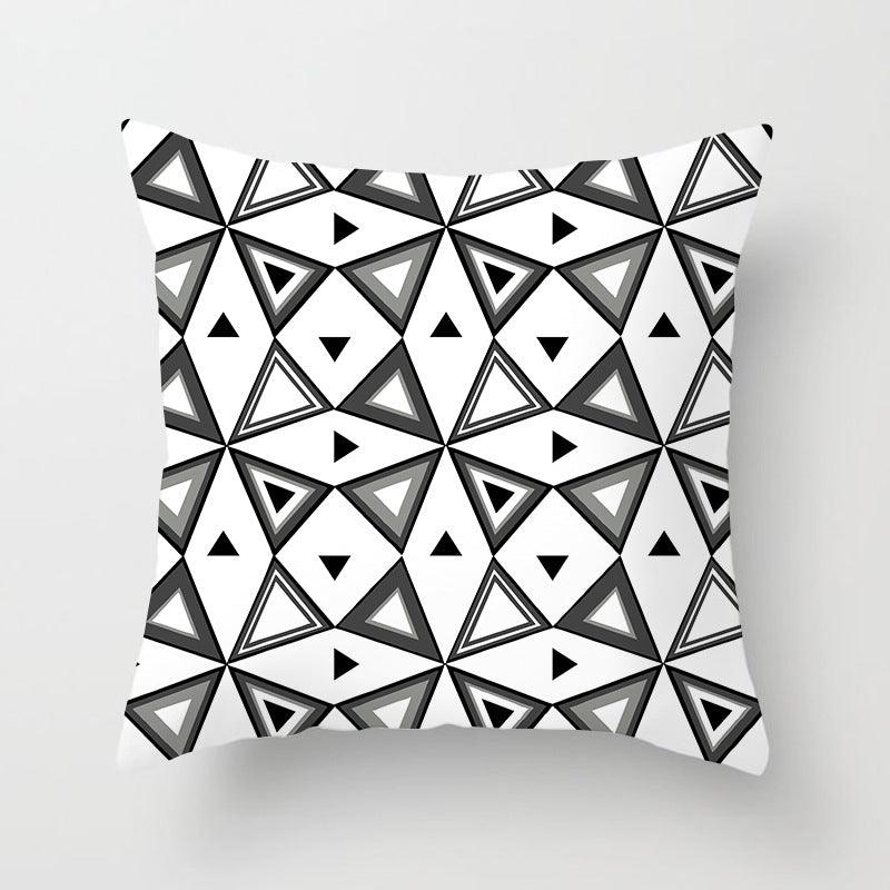 Black and White Geometric Throw Pillow Cover - Divine Heart L.A.