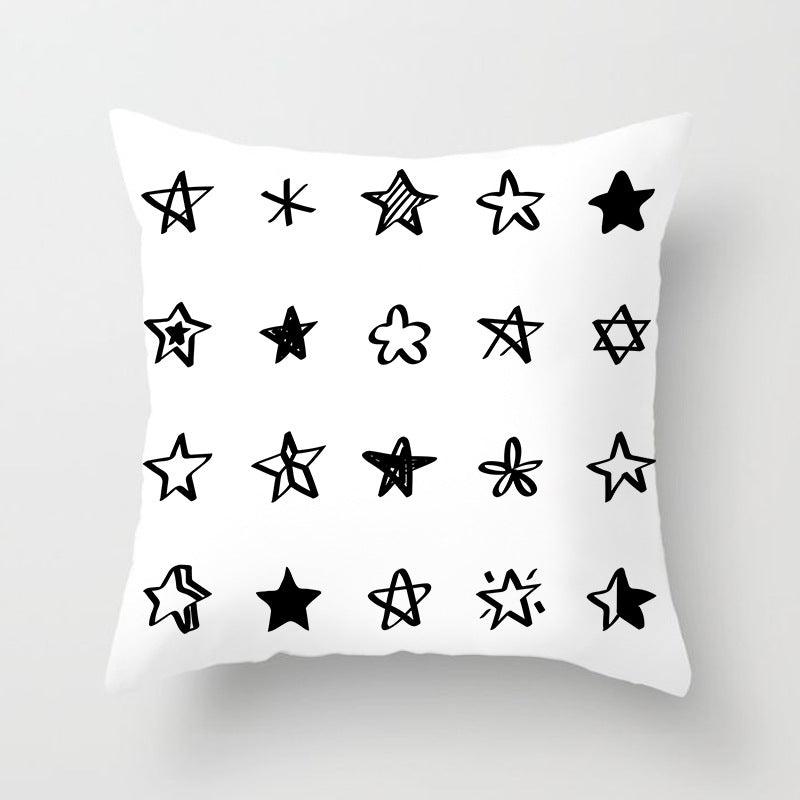 Black and White Geometric Throw Pillow Cover - Divine Heart L.A.