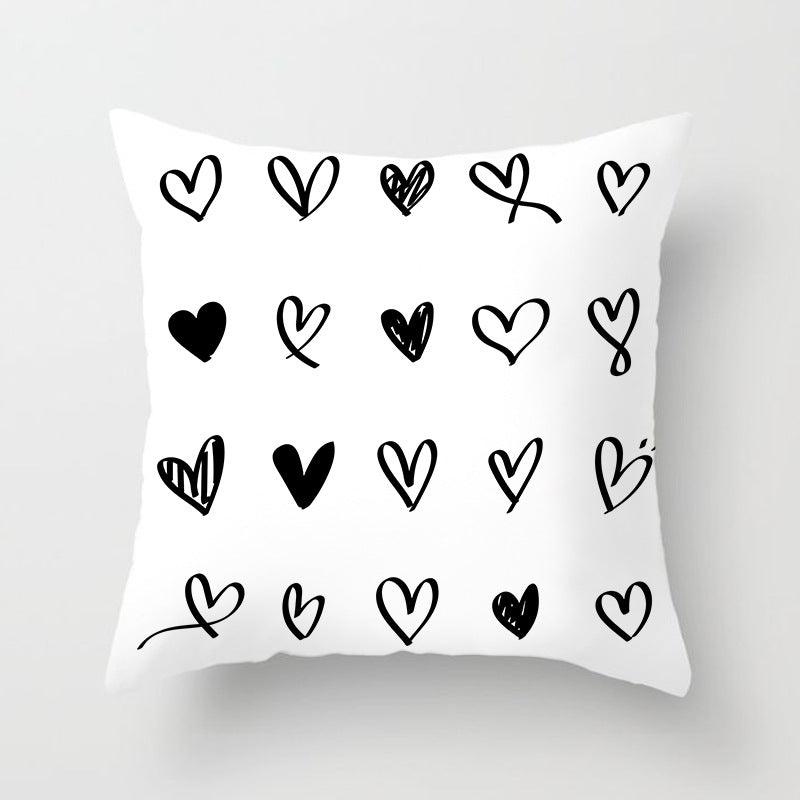 Black and White Geometric Throw Pillow Cover - Divine Heart L.A.