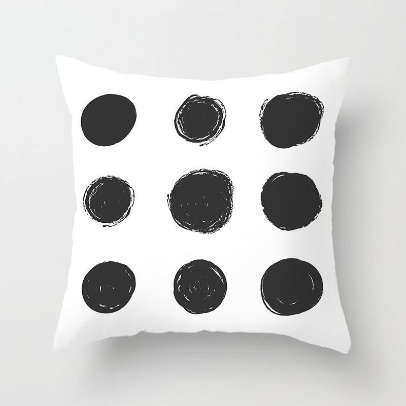 Black and White Geometric Throw Pillow Cover - Divine Heart L.A.