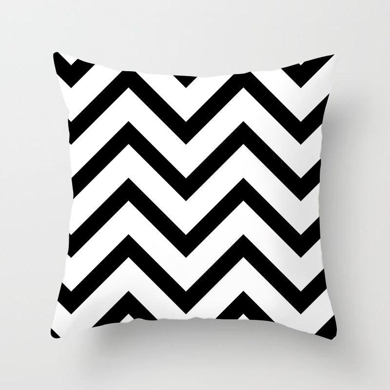 Black and White Geometric Throw Pillow Cover - Divine Heart L.A.