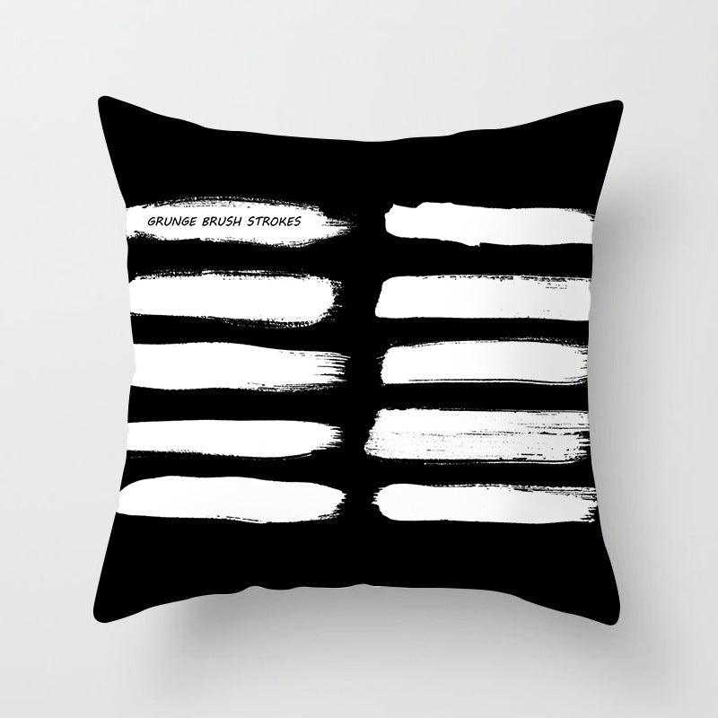 Black and White Geometric Throw Pillow Cover - Divine Heart L.A.