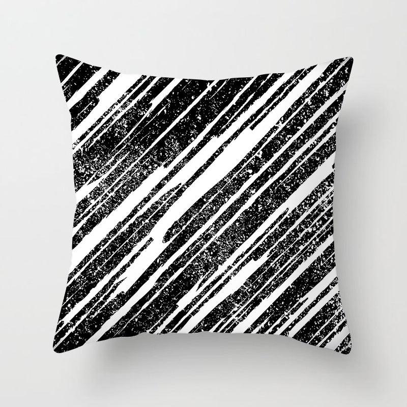 Black and White Geometric Throw Pillow Cover - Divine Heart L.A.