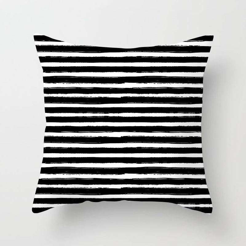 Black and White Geometric Throw Pillow Cover - Divine Heart L.A.