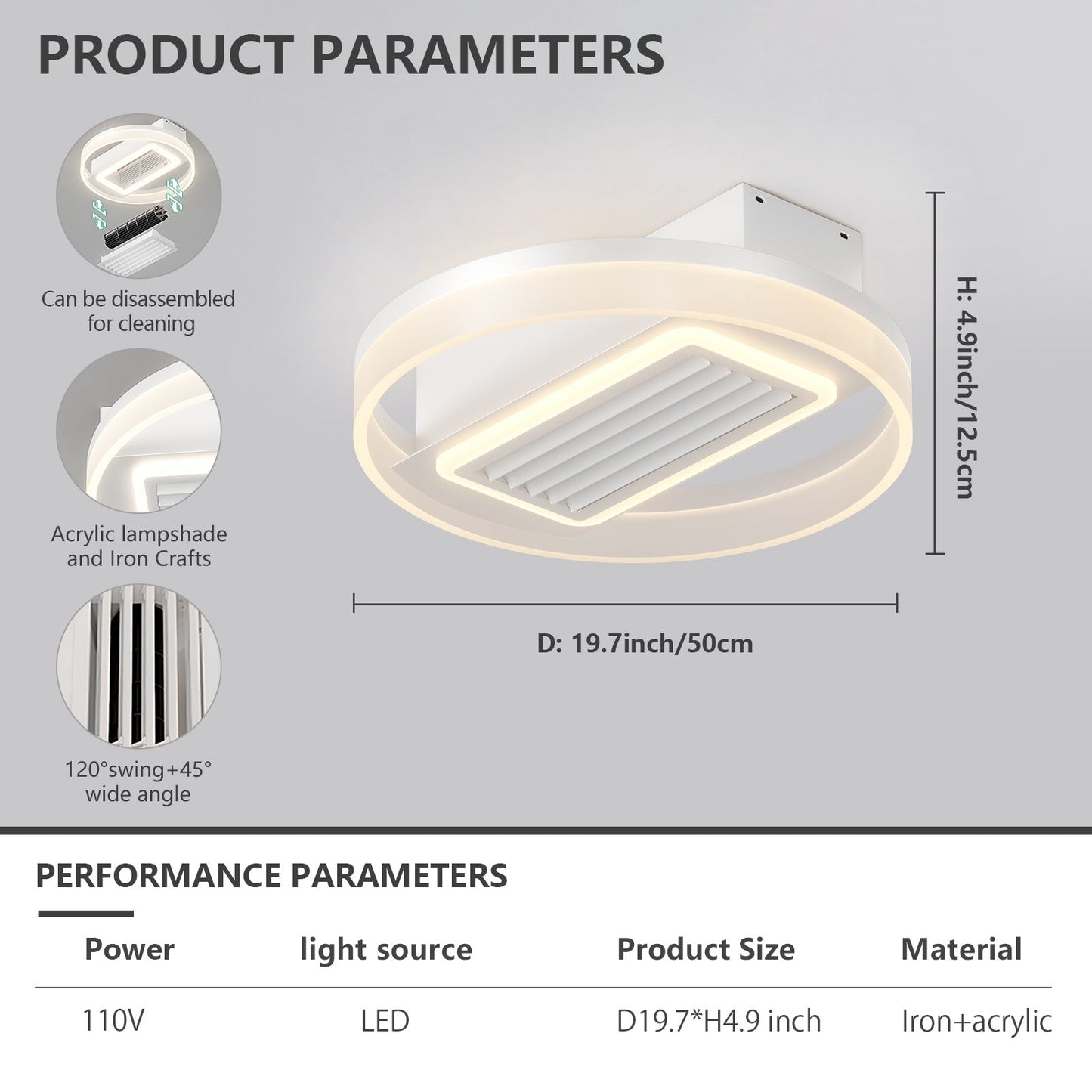 Bladeless Fan Lamp With Lights Dimmable LED - Divine Heart L.A.